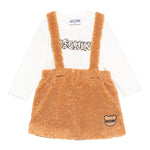 MOSCHINO completo 2 pezzi shirt-salopette Bianco/marrone per Neonata MDK02WN BIANCO/MARRONE MOSCHINO 