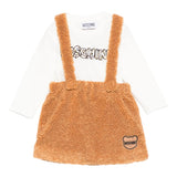 MOSCHINO completo 2 pezzi shirt-salopette Bianco/marrone per Neonata MDK02WN BIANCO/MARRONE MOSCHINO 