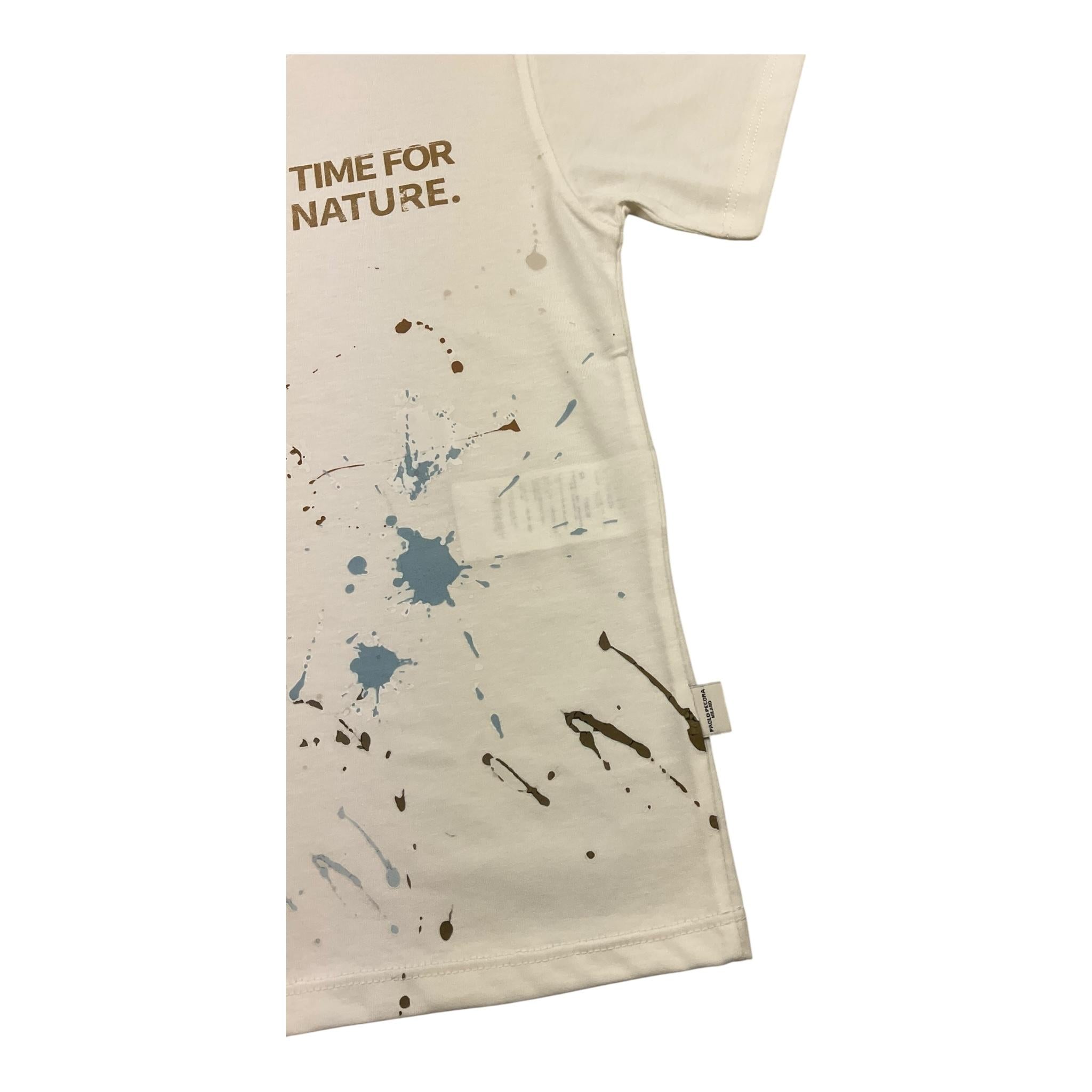 Paolo Pecora T-Shirt Girocollo Tinta Unita con Stampa per Bambino PP4029 BIANCO PAOLO PECORA 