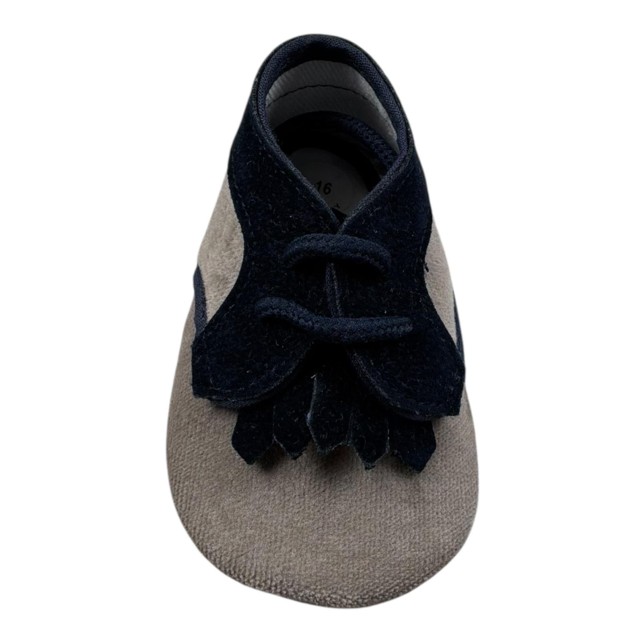 Fefe' Scarpine Neonato Bicolore con Lacci per Neonato FECR37 FANGO FEFE' 