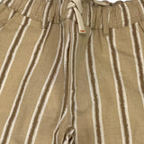 Please Pantalone Tinta Unita con Fantasia A Righe Beige per Bambino