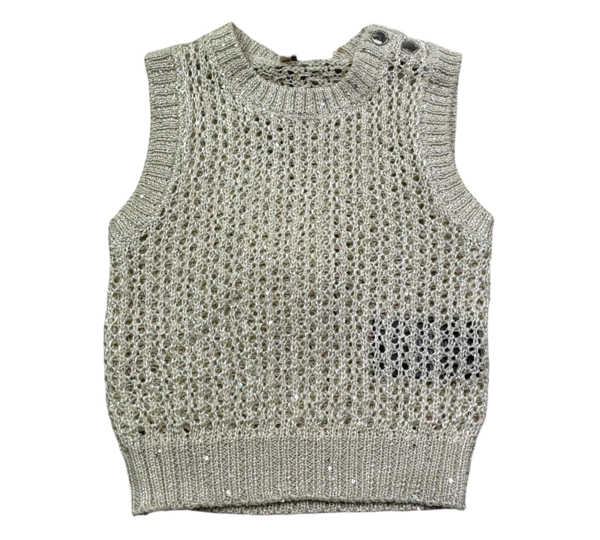 Trussardi Canotta Tinta Unita Traforata per Neonata TIP26108GL BEIGE TRUSSARDI 