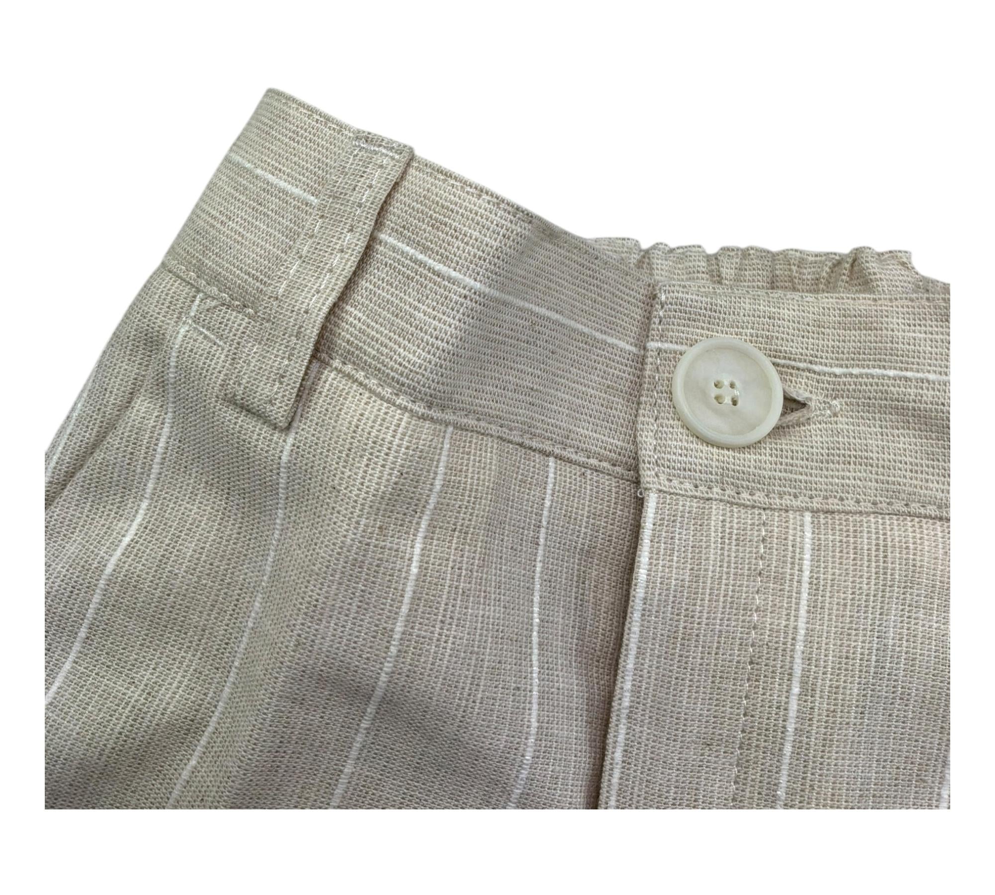 Manuel & Frank Bermuda Tinta Unita con Girovita Regolabile per Neonato MF2314BN BEIGE MANUEL & FRANK 