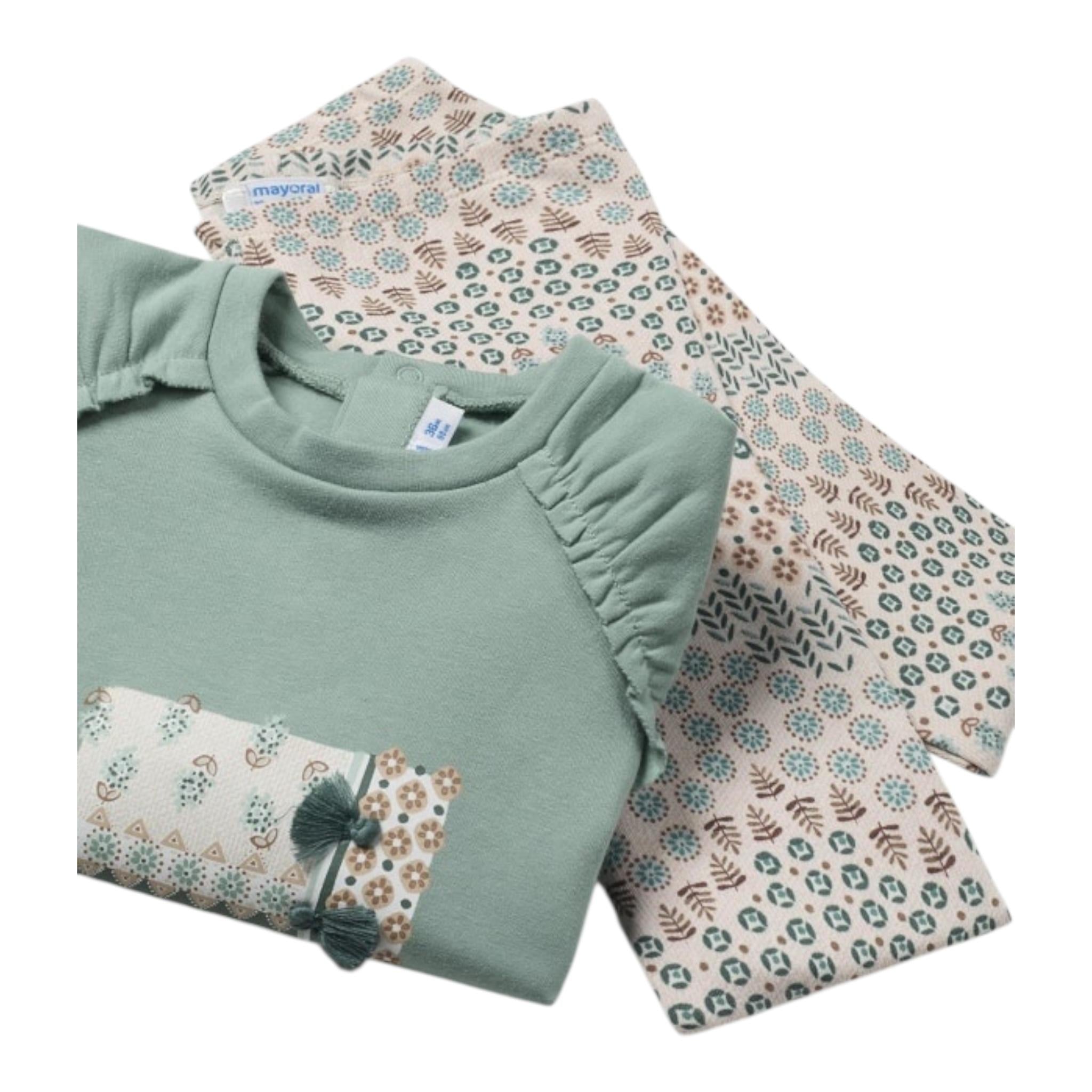 MAYORAL completo 2pz felpa-leggins bicolore con stampa Verde per Bambina 2710 VERDE MAYORAL 