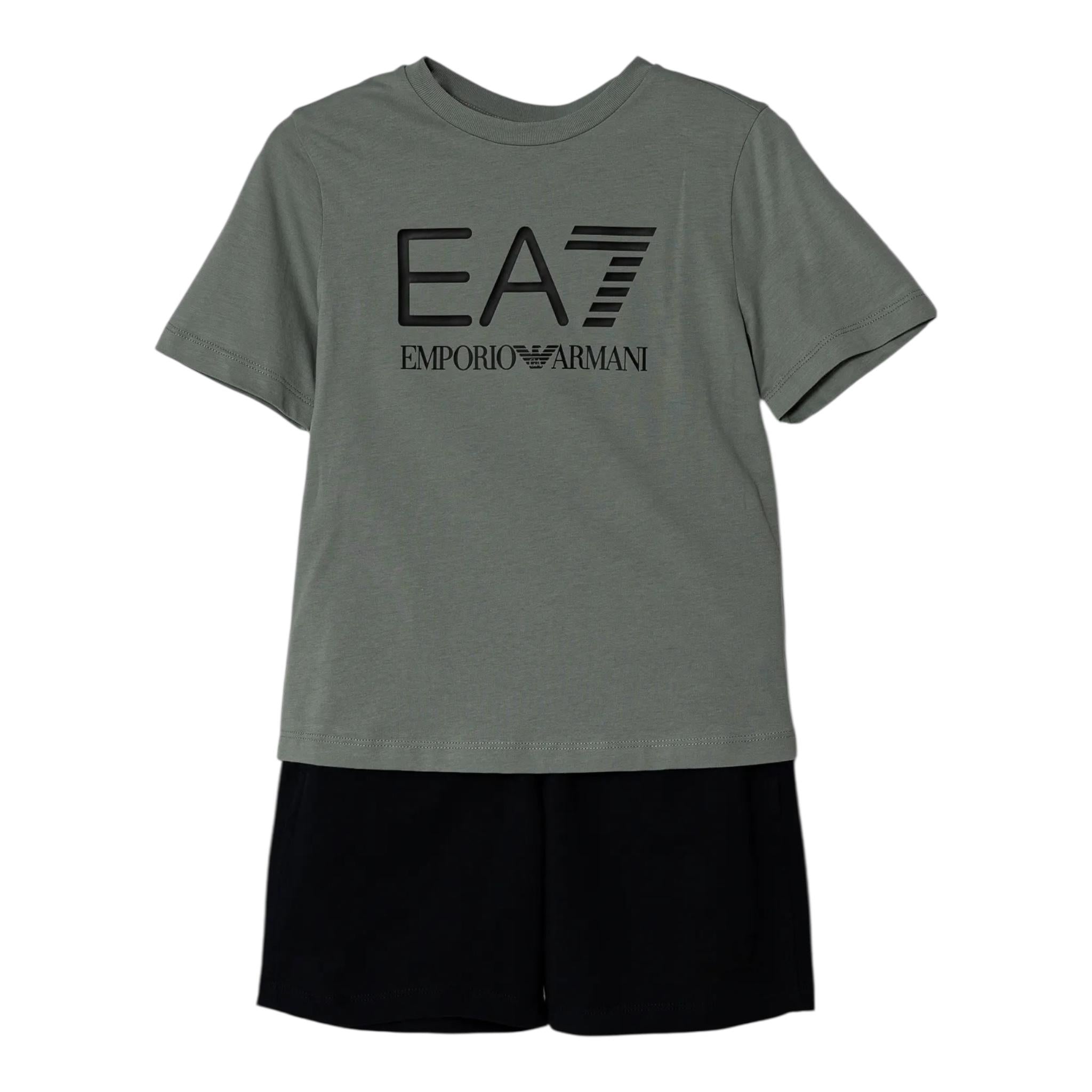 Emporio Armani Completo 2 Pezzi T-Shirt-Bermuda per Bambino 7B000043 VERDE EMPORIO ARMANI 