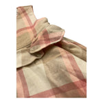 Y-CLU abito tinta unita con fantasia a quadri giromanica Bianco per Neonata YN20754 BIANCO Y-CLU 