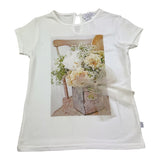 Magil T-Shirt Girocollo Tinta Unita con Stampa per Bambina BN26010 BIANCO MAGIL 