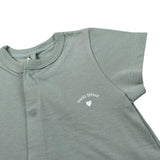 Petit Bateau Pagliaccetto Mezza Manica tinta unita Verde per Neonato A0A8X VERDE PETIT BATEAU 
