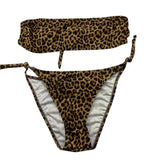 Matinée Costume 2 Pezzi Triangolo-Fascia con Fantasia Maculata per Bambina CC1015 MARRONE MATINÉE 