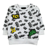 John Richmond Felpa Chiusa Girocollo Tinta Unita con Stampe per Neonato RIP26113FE BIANCO JOHN RICHMOND 