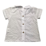 Babidu Camicia Mezza Manica Tinta Unita Bianco Per Neonato
