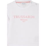 Trussardi Felpa Chiusa Girocollo Tinta Unita con Logo per Neonata TIP25008FE BIANCO TRUSSARDI 