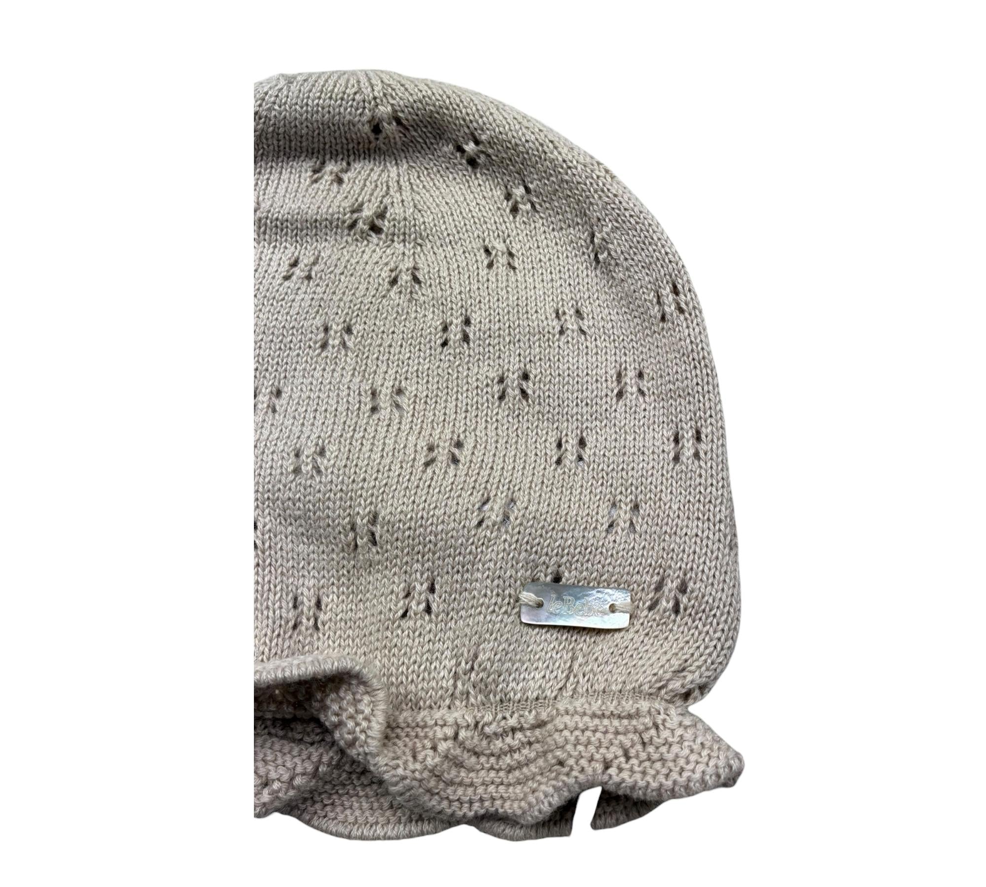 Le Bebe Cappello Tinta Unita con Trafori per Neonata LBG6272 BEIGE LE BEBE 