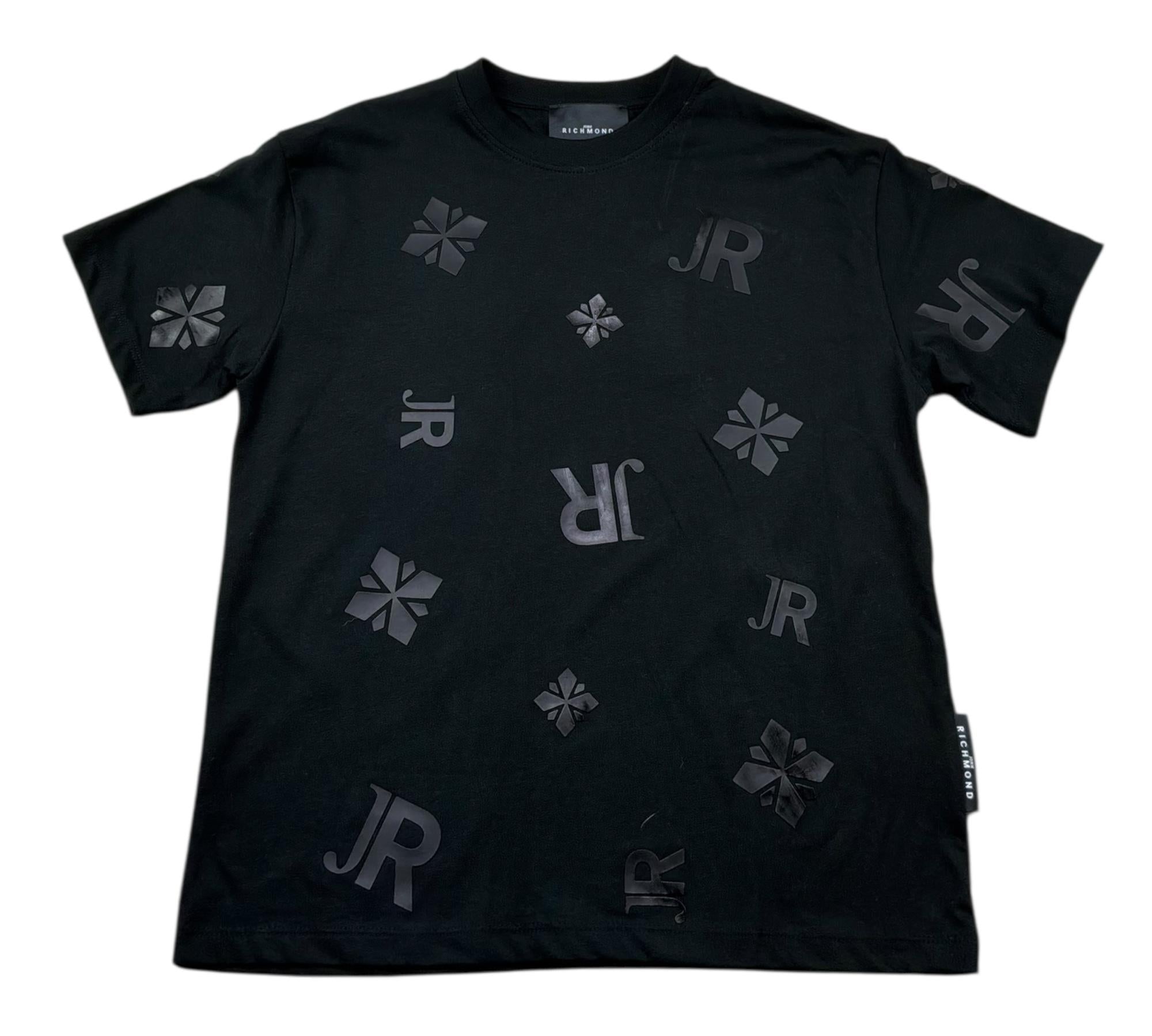 John Richmond T-Shirt Girocollo Tinta Unita con Stampa per Bambino RBP26041TS NERO JOHN RICHMOND 