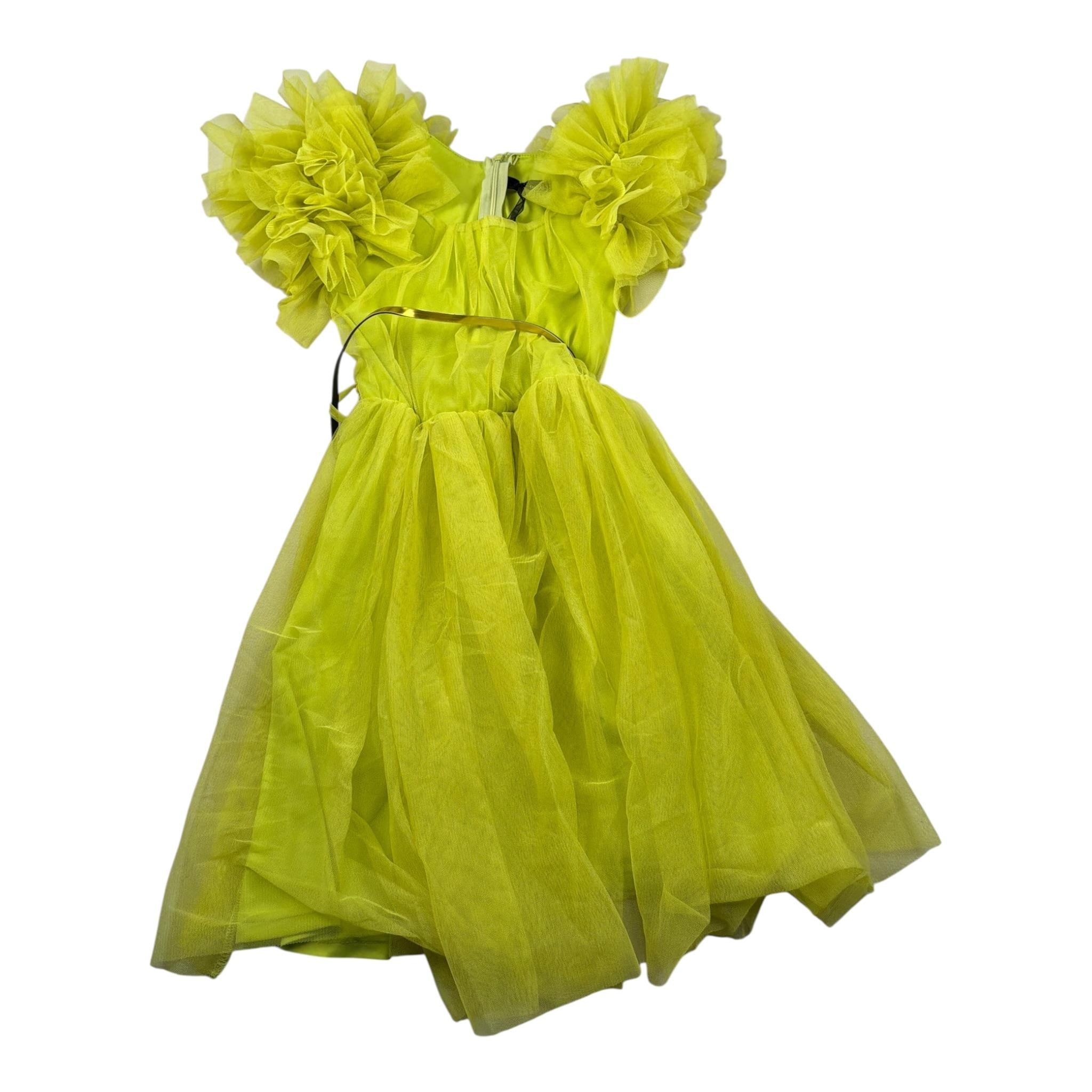 J'Aime' Abito Mezza Manica In Tulle tinta unita Verde per Bambina 4908G VERDE J'AIME' 