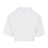 Dou Dou Camicia Modello Crop Tinta Unita Con Tascone Bianco Per Bambina