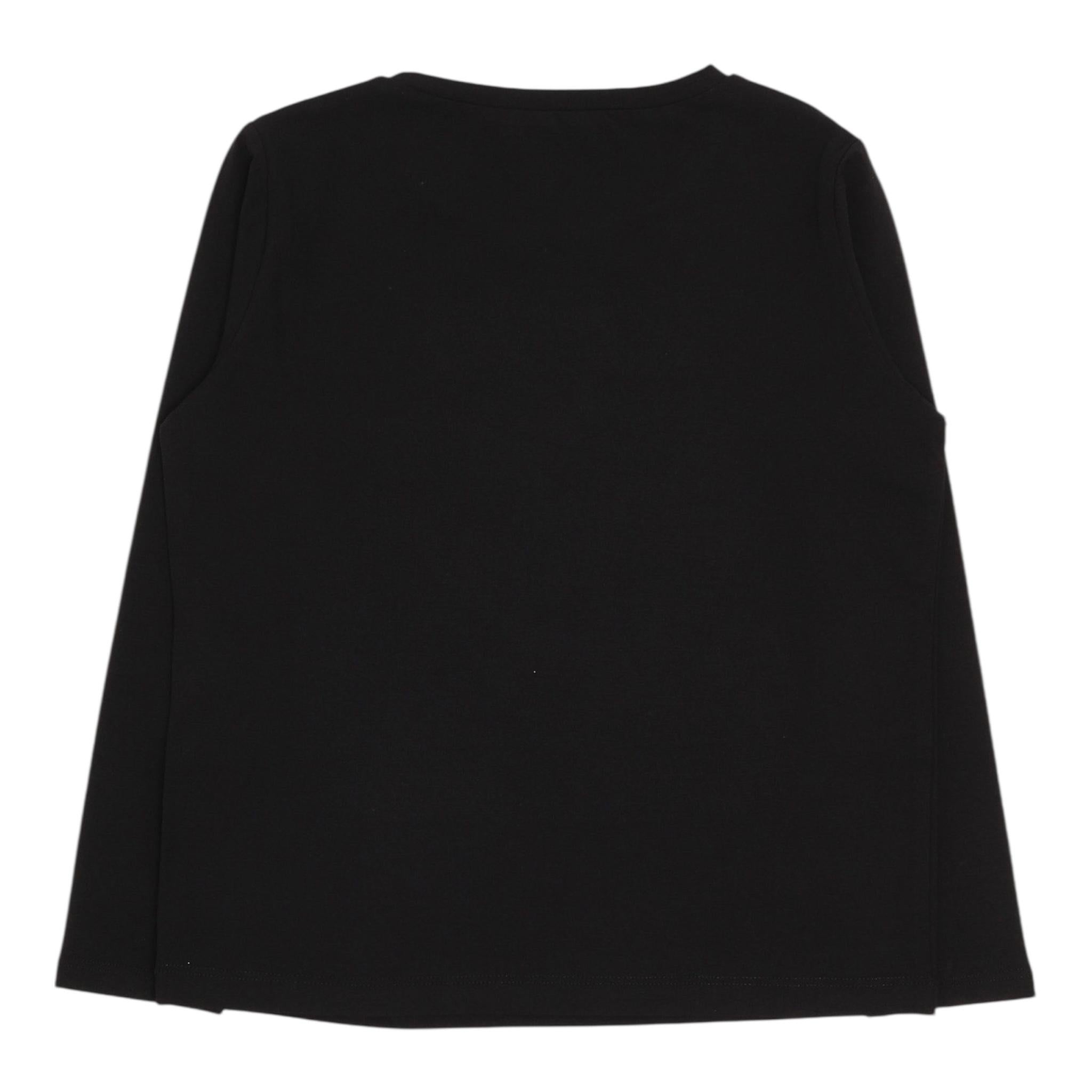 Liu Jo Shirt Girocollo Tinta Unita con Logo per Bambina GF4158 NERO LIU JO 