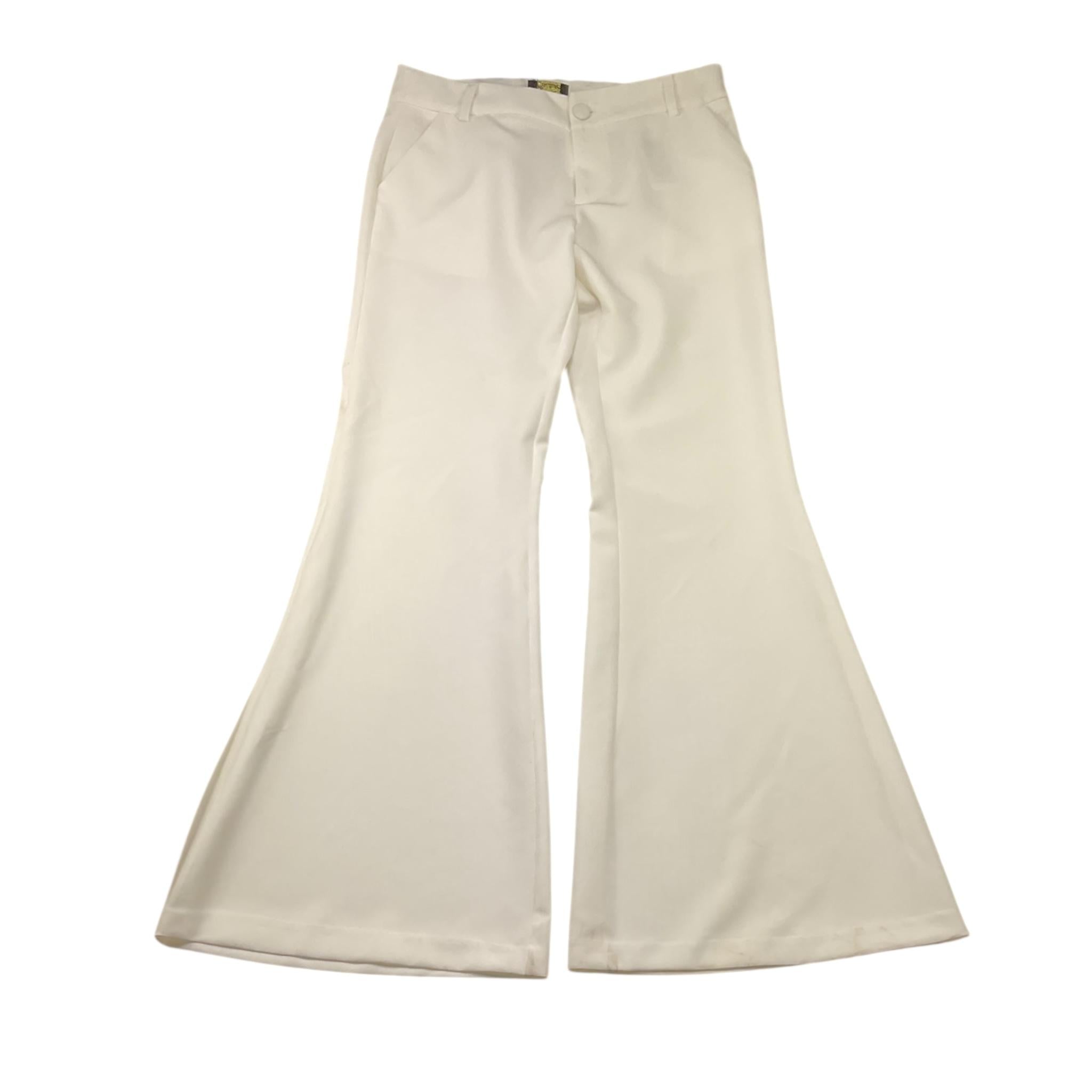 Fun & Fun Pantalone Tinta Unita Modello A Zampa per Bambina FNCJPT01018 BIANCO FUN & FUN 