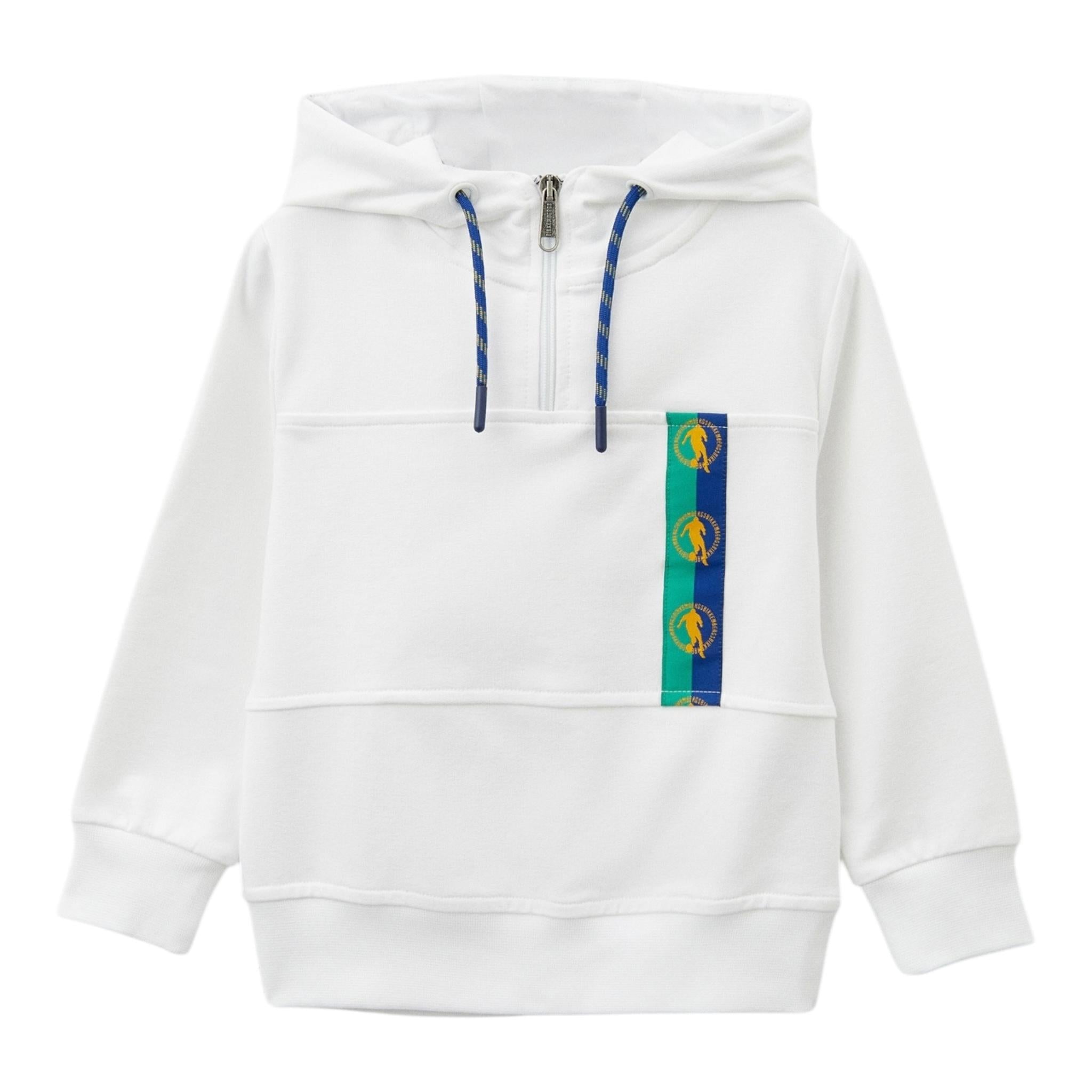 Bikkembergs Completo 2 Pezzi Felpa-Bermuda Tinta Unita per Bambino BK3017 BIANCO BiKKEMBERGS 