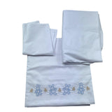 Le Bebe' Lenzuola Set 3 Pezzi Tinta Unita con Stampa per Neonato LBB5301 BIANCO LE BEBE' 