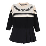 ELISABETTA FRANCHI abito in maglia bicolore girocollo Nero/panna per Bambina EFAB567 NERO/PANNA ELISABETTA FRANCHI 
