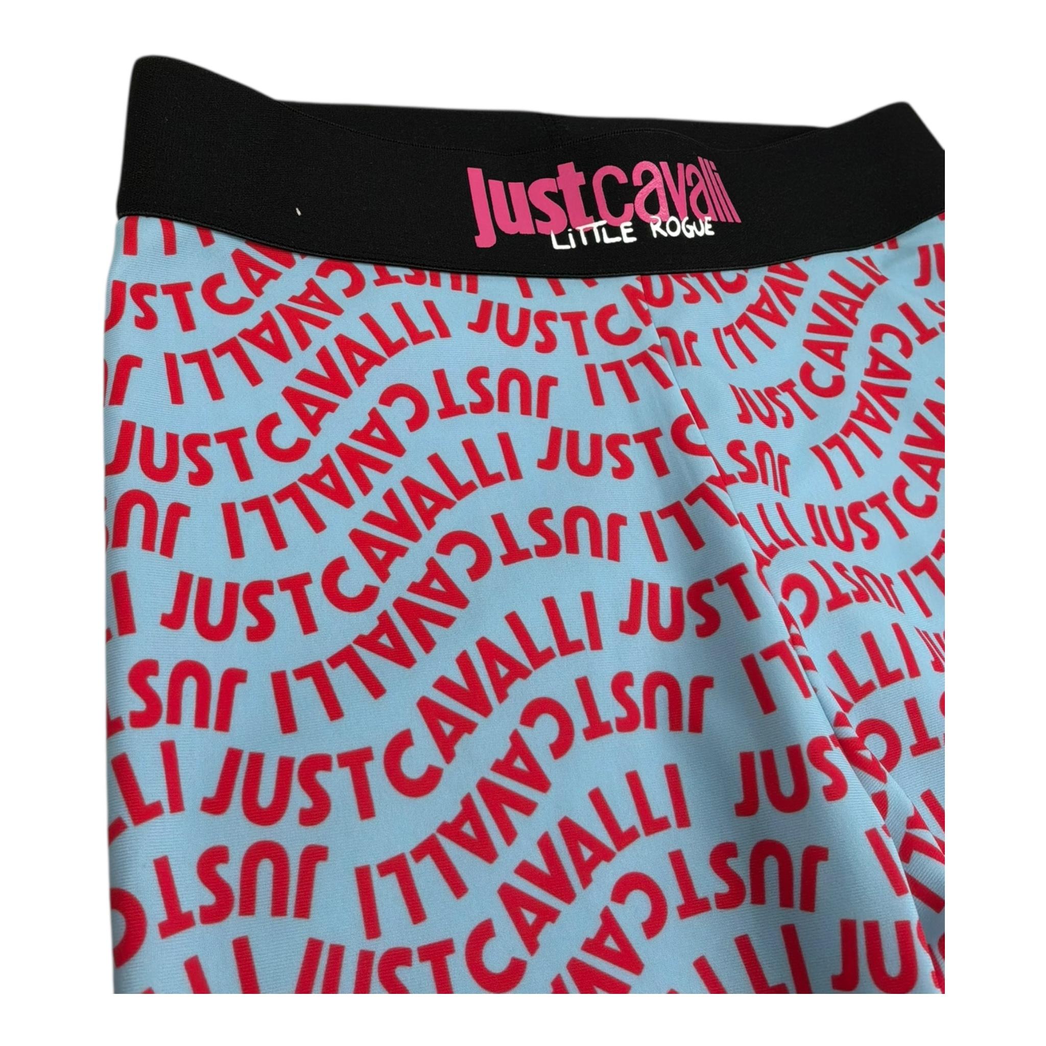 Just Cavalli Leggins Tinta Unita con Stampe Logo per Bambina JGP26243LE AZZURRO JUST CAVALLI 