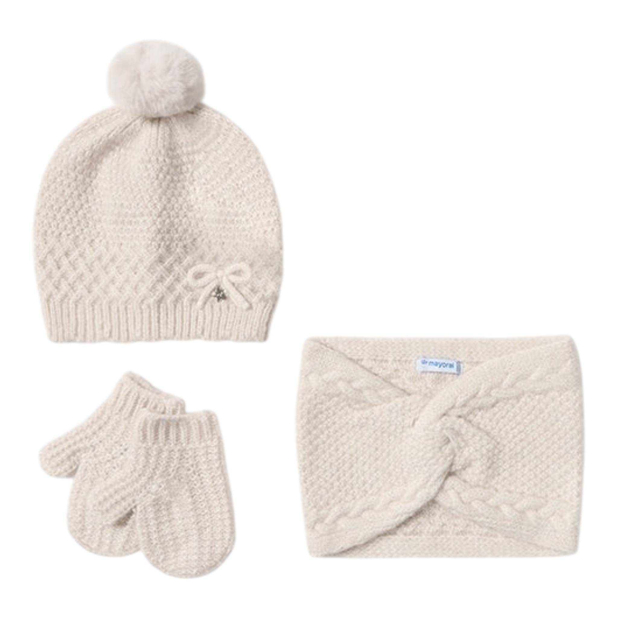 MAYORAL set cappello-guanti-scaldacollo Panna per Neonata 10769 PANNA MAYORAL 