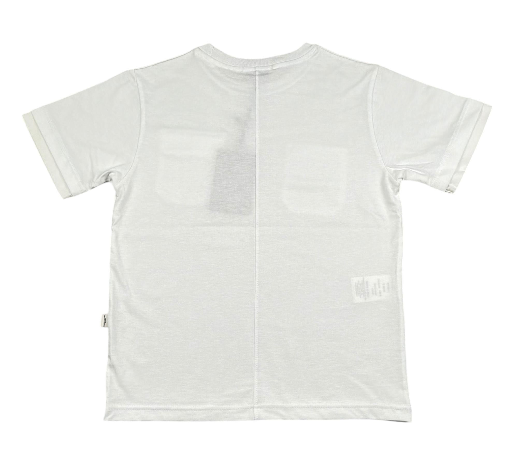 Paolo Pecora T-Shirt Girocollo Tinta Unita con Taschini per Bambino PP4351 BIANCO PAOLO PECORA 