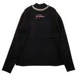 JOHN RICHMOND maglia mezza collo tinta unita con applicazioni Nero per Neonata RGA24080MAN NERO JOHN RICHMOND 