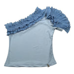 Patrizia Pepe T-Shirt Monospalla tinta unita Azzurro per Bambina 7M0777 AZZURRO PATRIZIA PEPE 