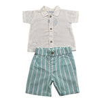 Juliana Completo 2 Pezzi Camicia-Bermuda per Neonato 25186 PANNA JULIANA 