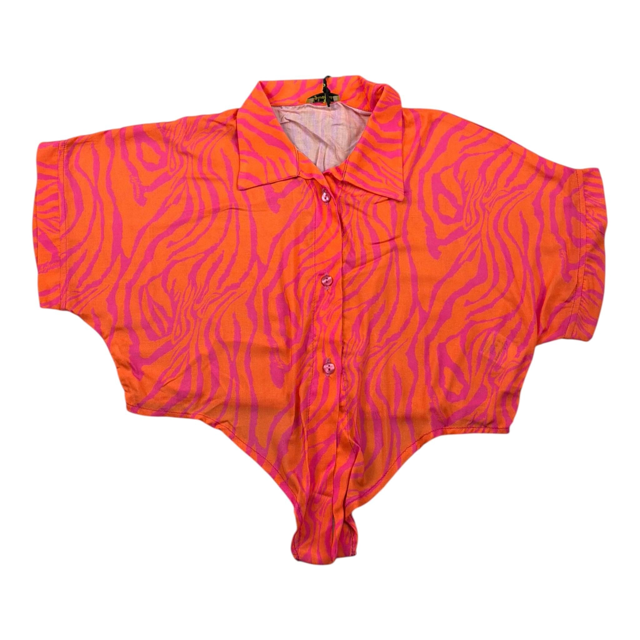 4Giveness Camicia Tinta Unita con Fantasia per Bambina FGCG3881 ARANCIONE 4GIVENESS 