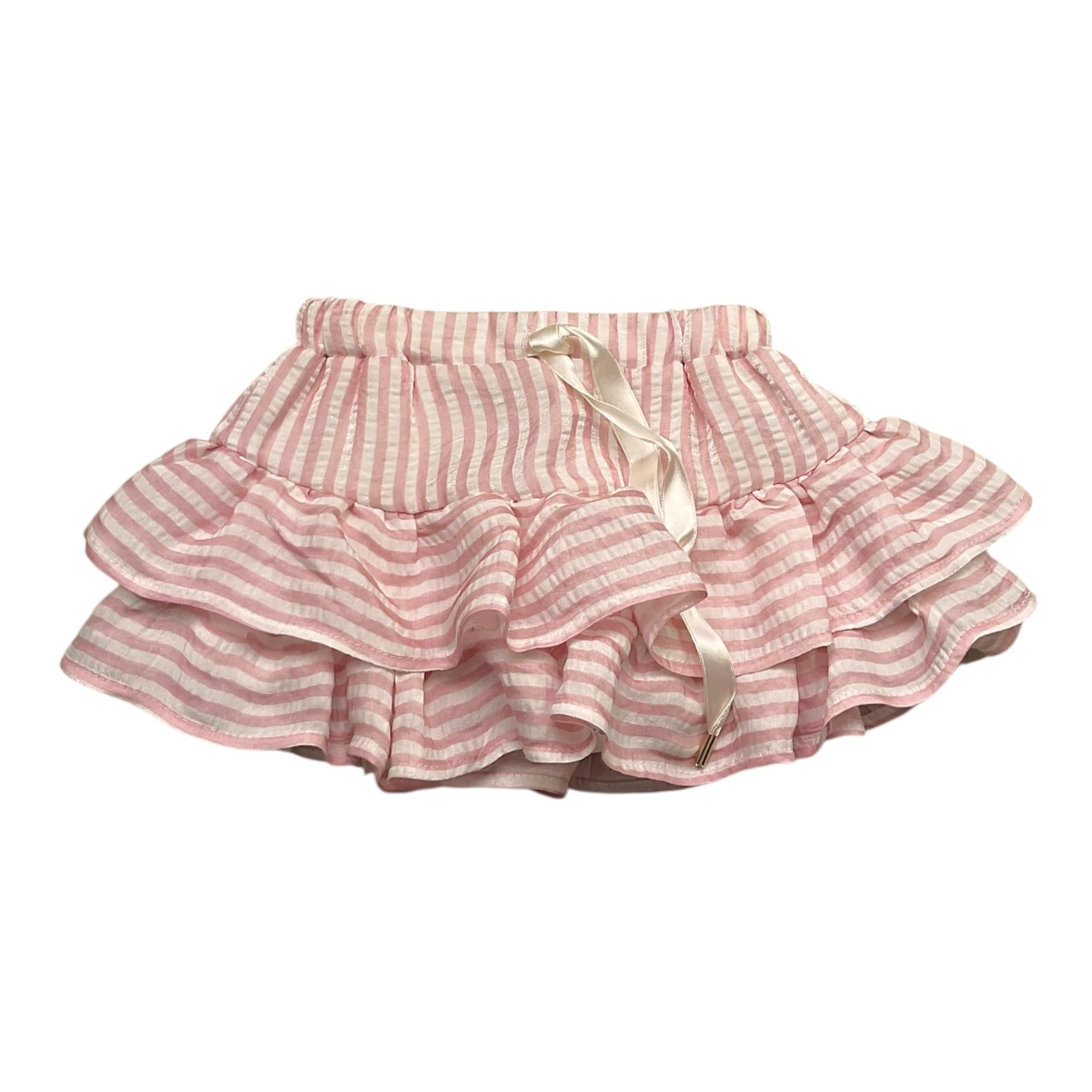 M+E' Gonna Tinta Unita con Fantasia A Righe per Bambina UE1778X ROSA M+E' 
