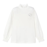 MAYORAL shirt mezzocollo tinta unita con brillantini Bianco per Bambina 145X BIANCO MAYORAL 