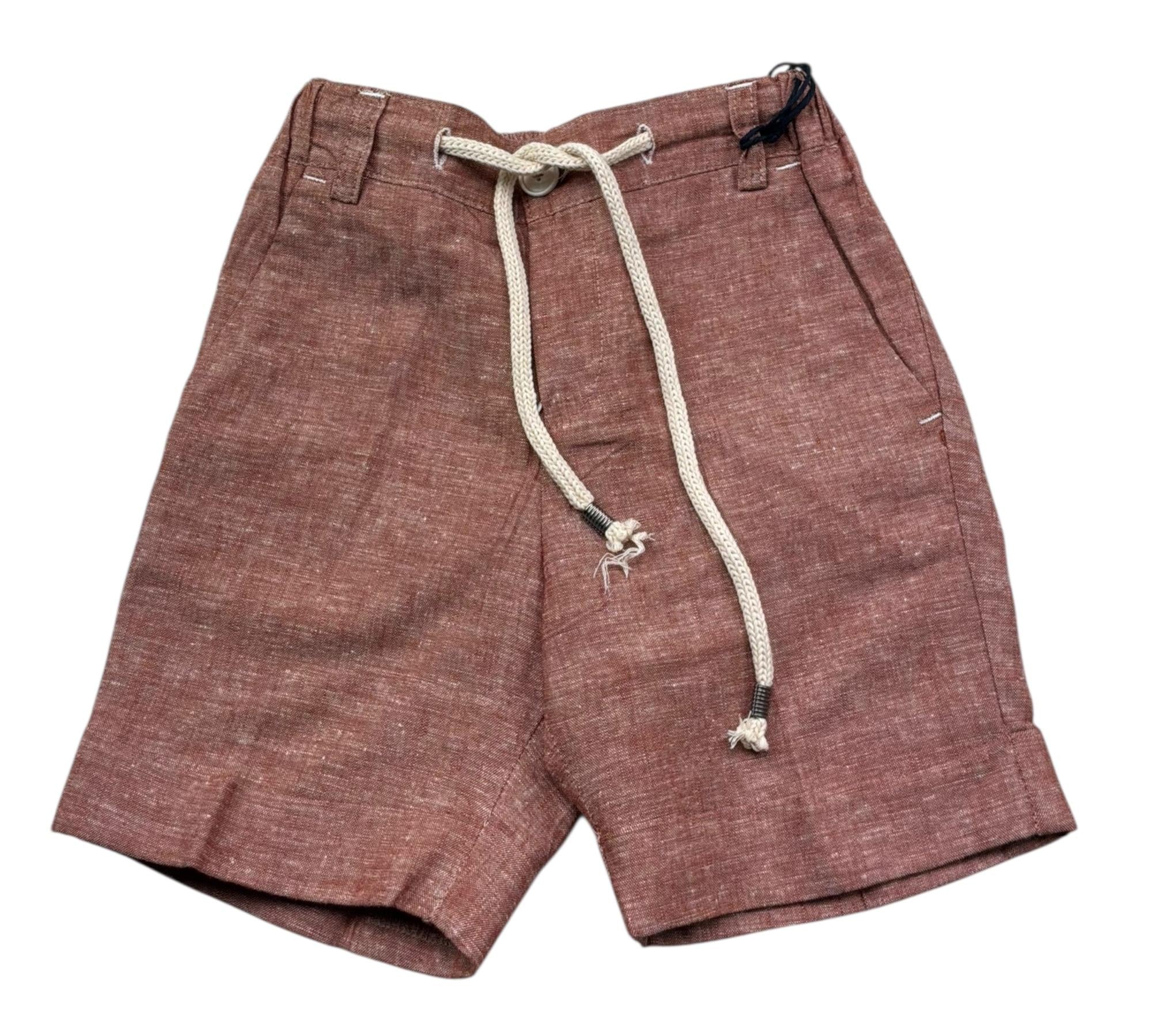 Manuel & Frank Bermuda Tinta Unita con Elastico In Vita per Bambino MF2161B TERRA MANUEL & FRANK 