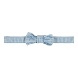 Carre'Ment Beau Camicia In Denim Tinta Unita Manica Lunga Con Papillon Azzurro Per Neonato