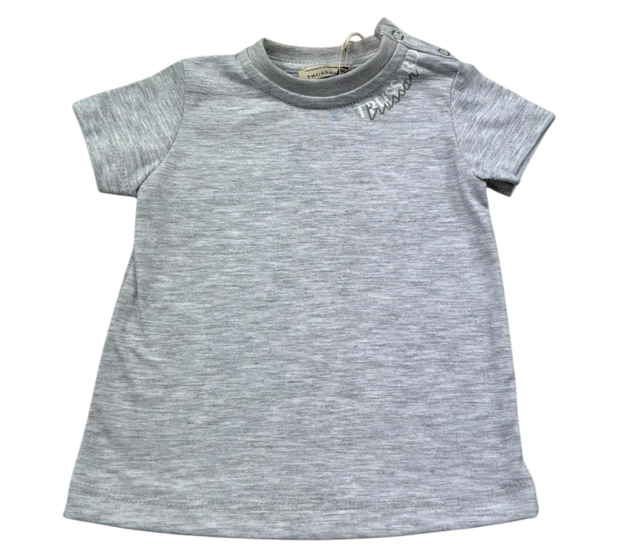 Trussardi T-Shirt Girocollo Tinta Unita con Logo per Neonato TIP26112TS GRIGIO TRUSSARDI 