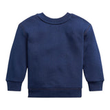 RALPH LAUREN felpa chiusa girocollo tinta unita con logo Blu per Neonato 320772102002 BLU RALPH LAUREN 