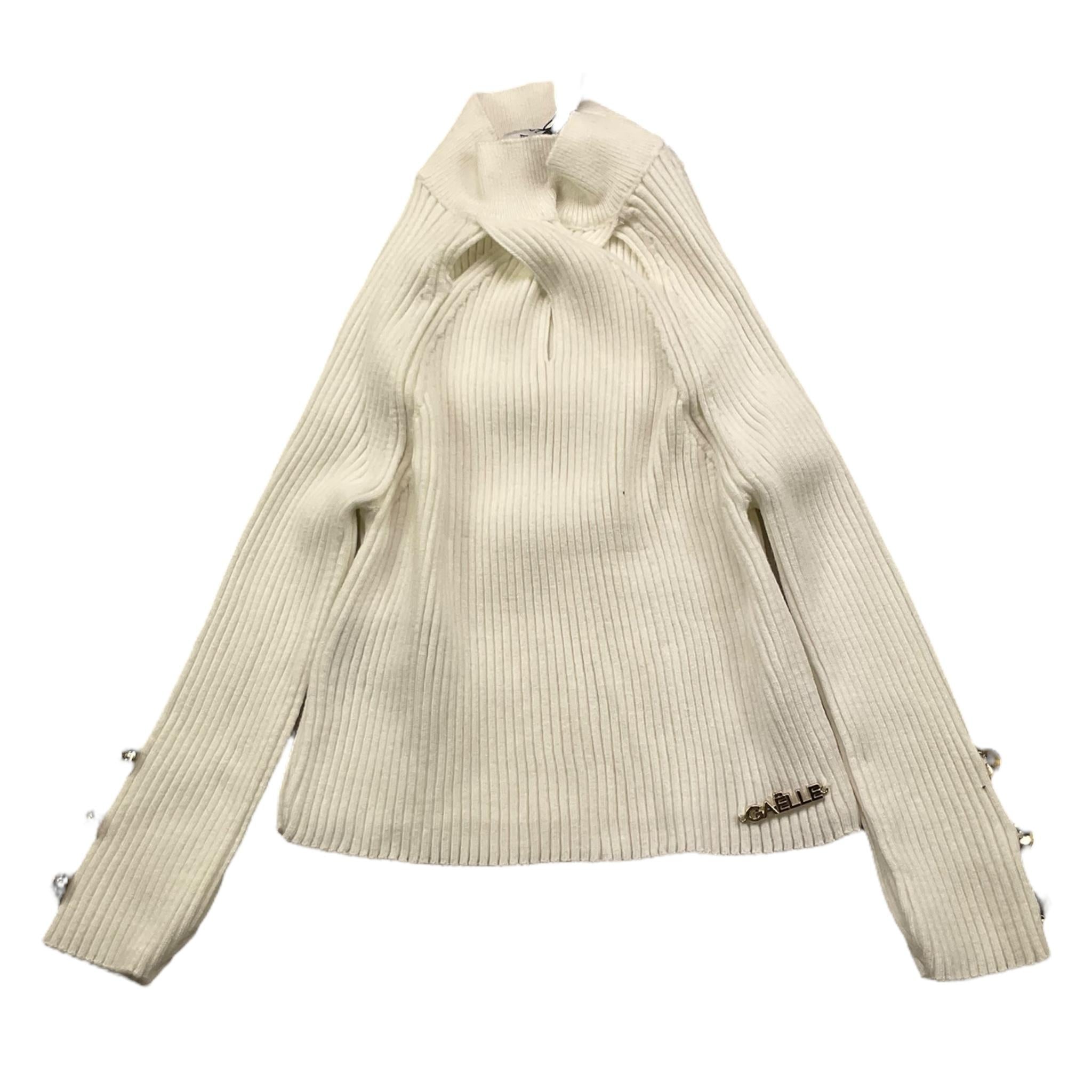 GAELLE maglia tinta unita mezzo collo con logo Bianco per Bambina 2741W00400X BIANCO GAELLE 
