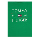 Tommy Hilfiger T-Shirt Girocollo Tinta Unita con Logo per Bambino KB0KB09538X VERDE TOMMY HILFIGER 