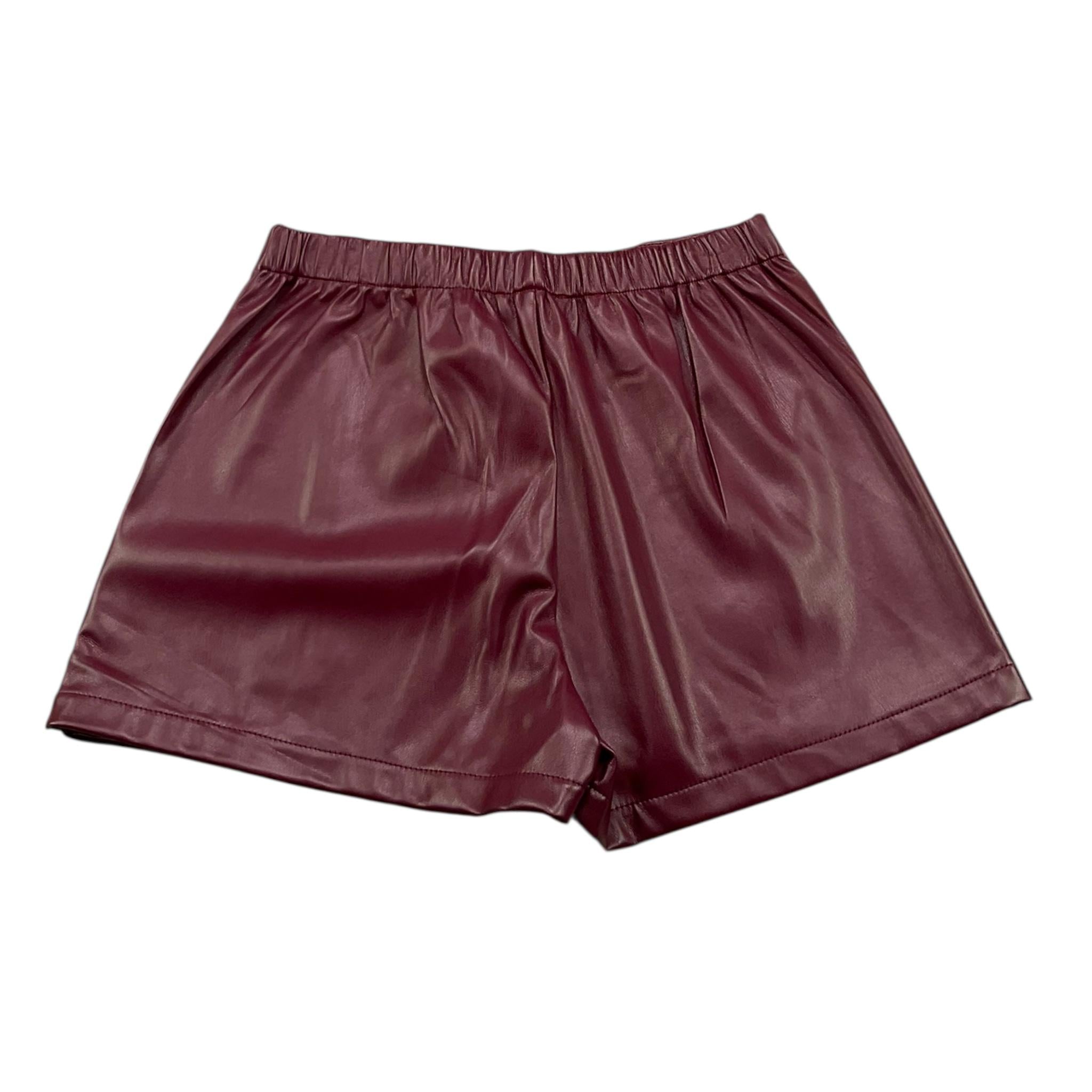 DIXIE short in ecopelle tinta unita con elastico in vita Bordeaux per Bambina RE01200G67X BORDEAUX DIXIE 