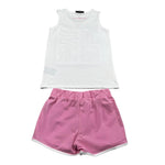 John Richmond Completo 2 Pezzi Canotte-Short Bicolore per Bambina RGP26016CE BIANCO/ROSA JOHN RICHMOND 