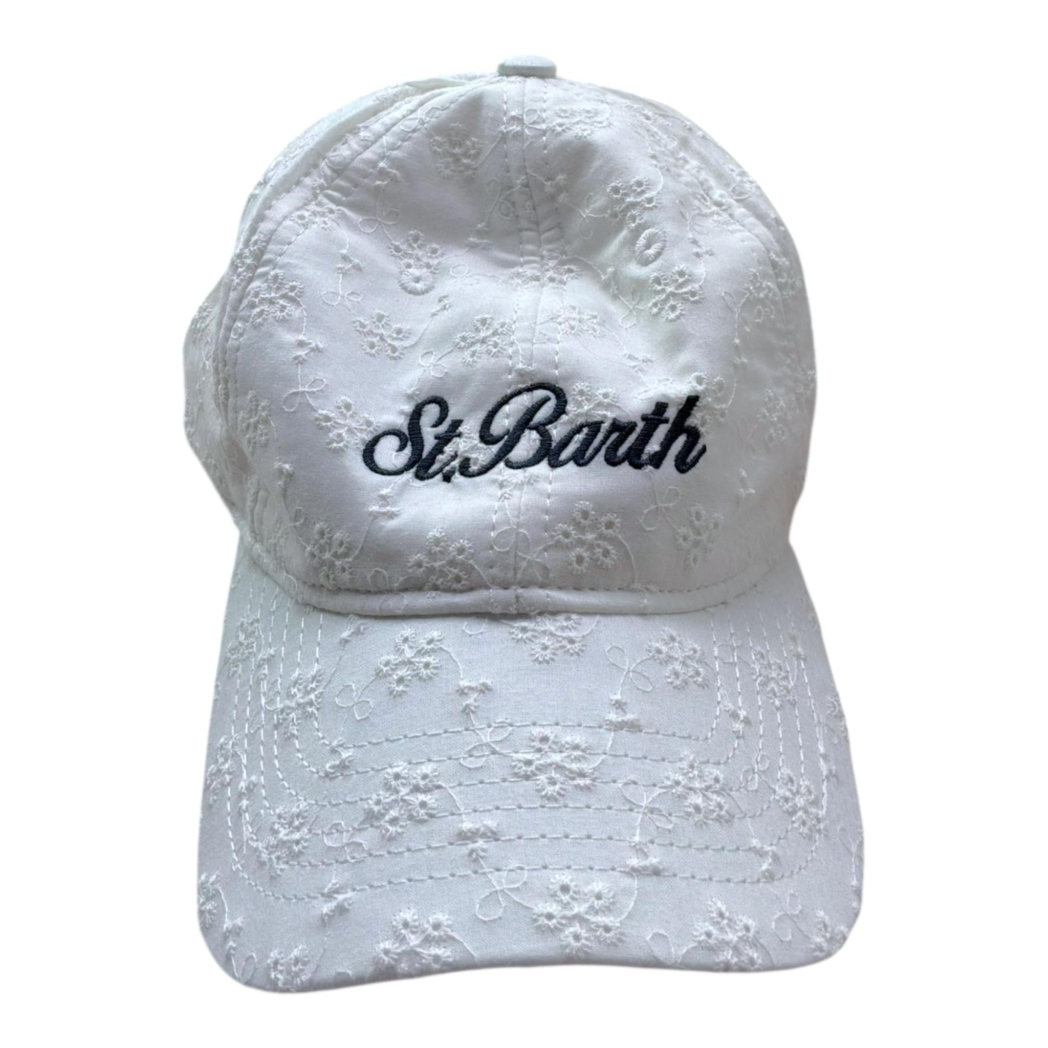 Saint Barth Cappello Modello Berretto Tinta Unita con Stampa per Bambina 00238L BIANCO SAINT BARTH 