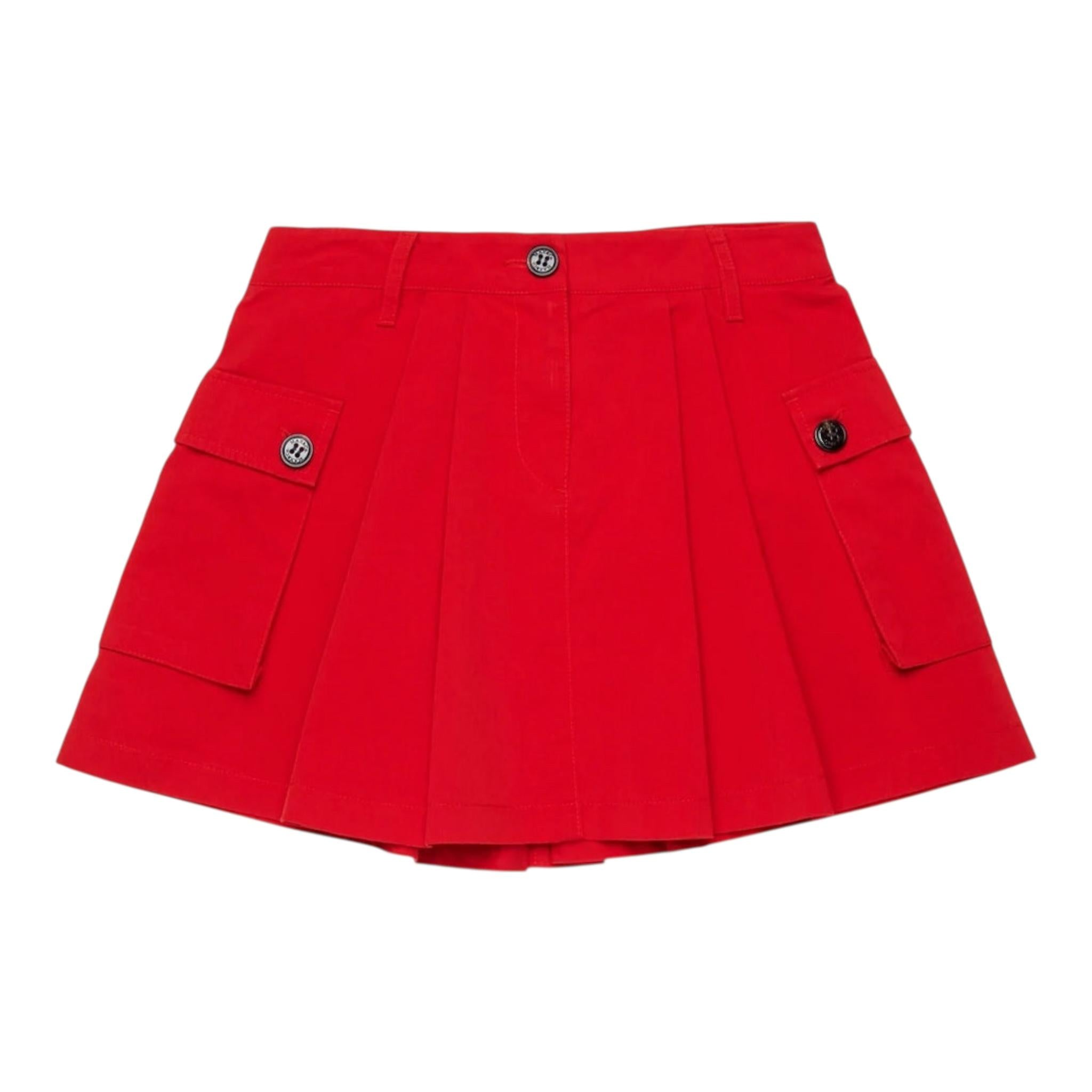 Max&Co. Gonna Tinta Unita con Tasche per Bambina MX0132 ROSSO MAX&Co. 