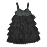 Twinset Abito Tinta Unita Giromanica con Tulle per Bambina 231GJ2A90 NERO TWINSET 