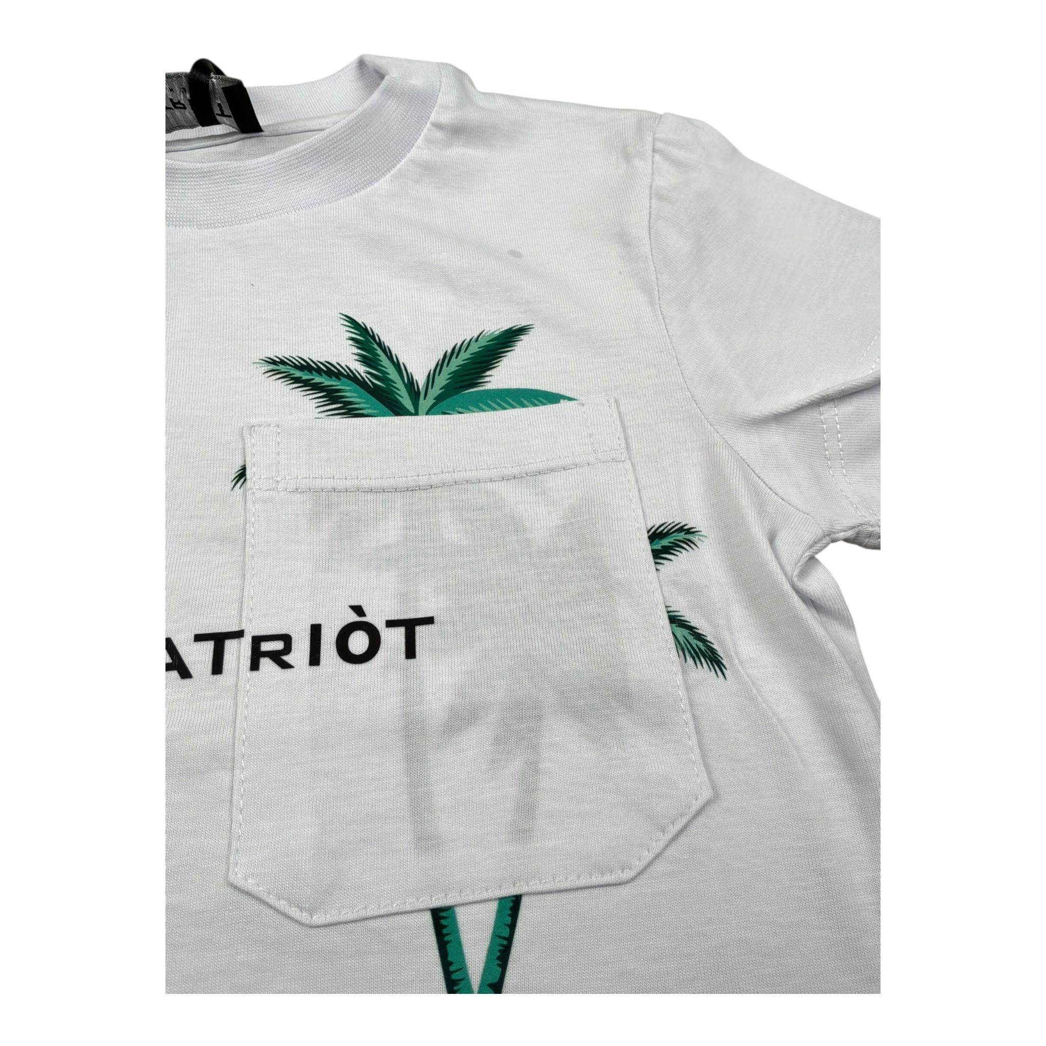Patriot T-Shirt Girocollo Tinta Unita con Taschino per Neonato PTS001 BIANCO PATRIOT 