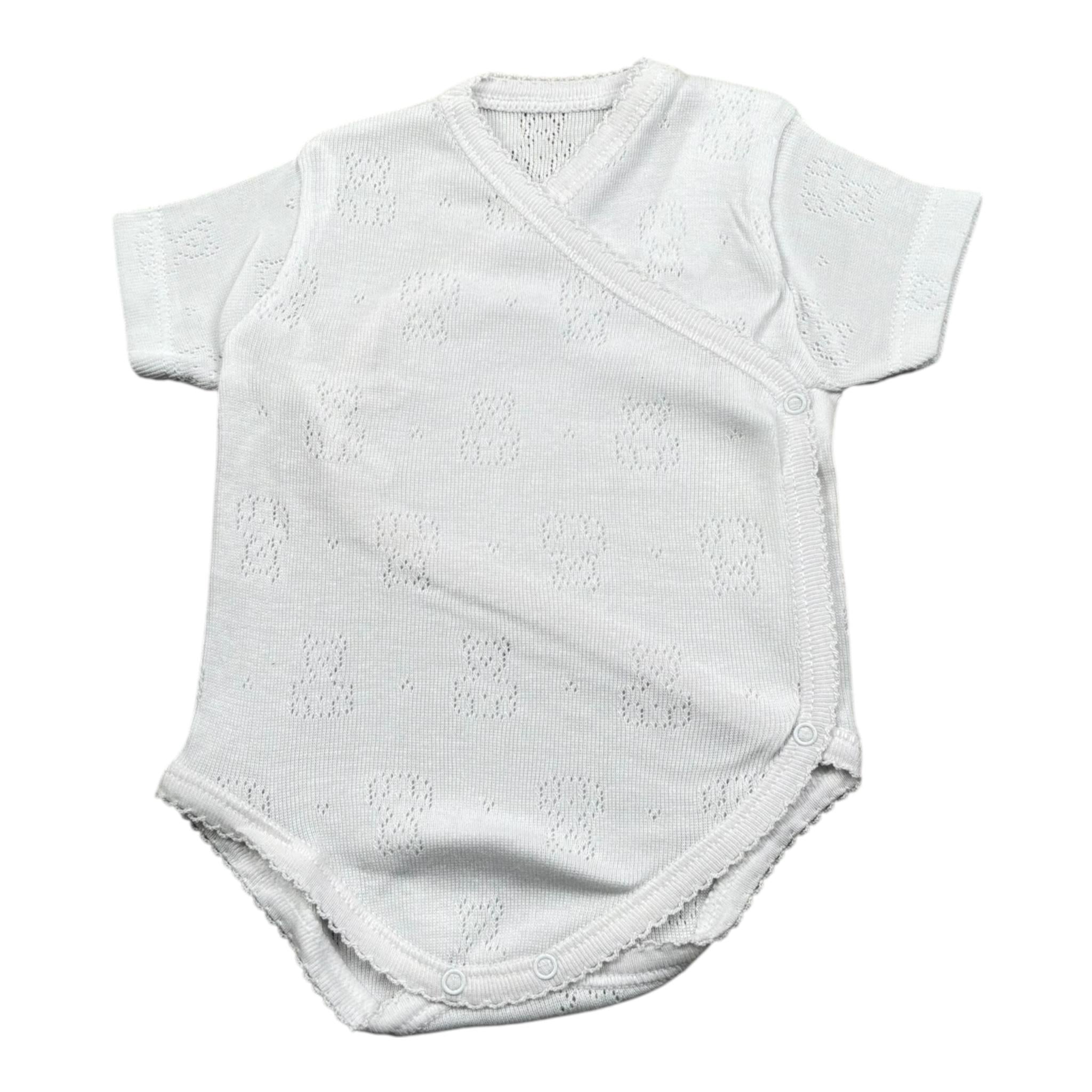 Calamaro Body Tinta Unita Traforato per Neonata OEOE BIANCO CALAMARO 
