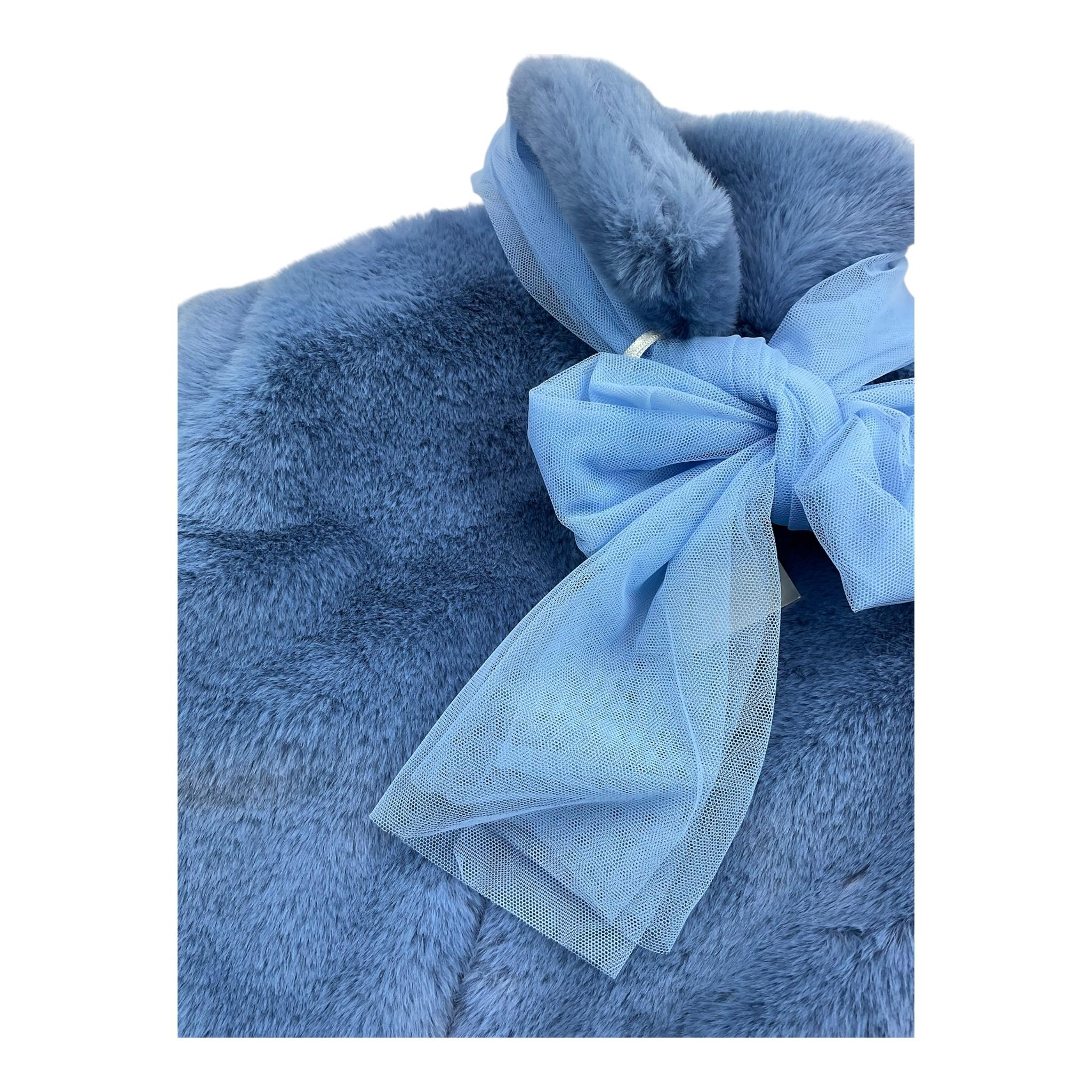 MISS GRANT pelliccia tinta unita con fiocco in tulle Azzurro per Bambina MG1202 AZZURRO MISS GRANT 