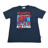 Saint Barth T-Shirt Girocollo Tinta Unita con Stampa Spiderman per Bambino SPIDERC BLU SAINT BARTH 