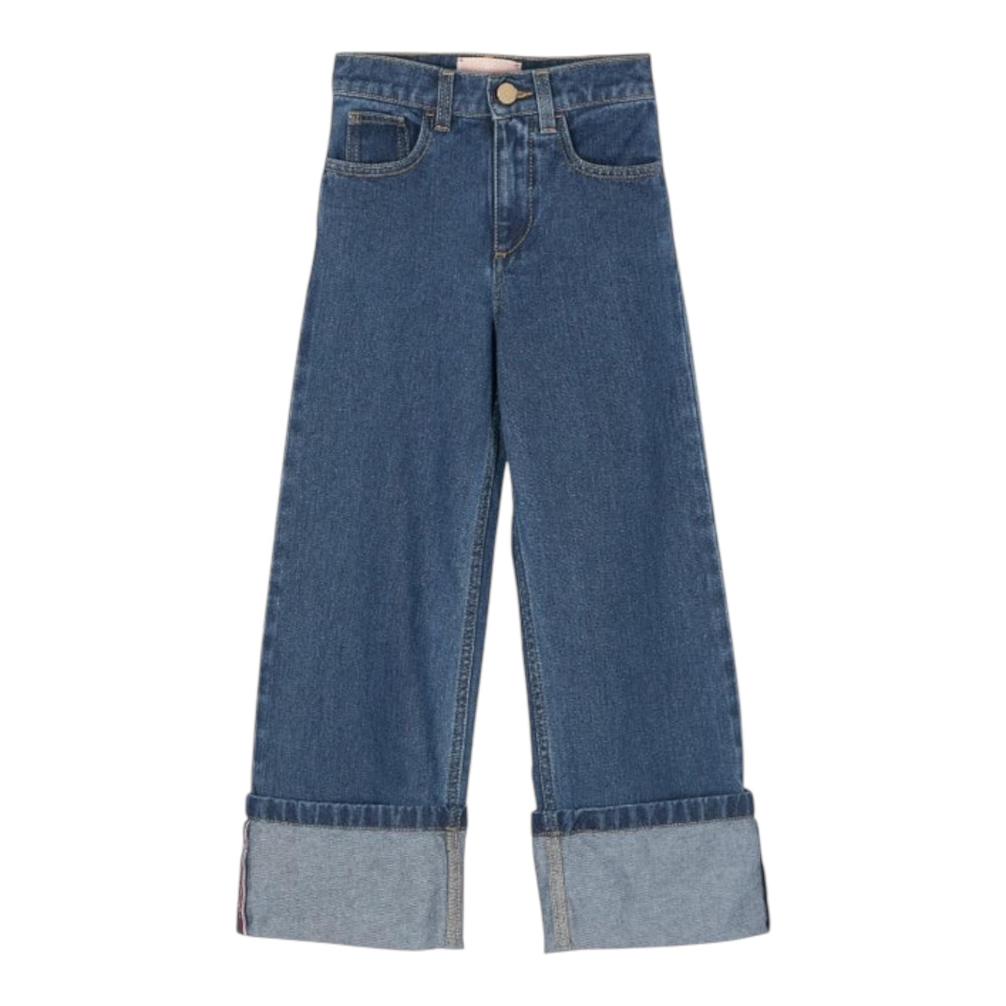 ELISABETTA FRANCHI jeans tinta unita modello a palazzo Blu per Bambina EFPA253 BLU ELISABETTA FRANCHI 